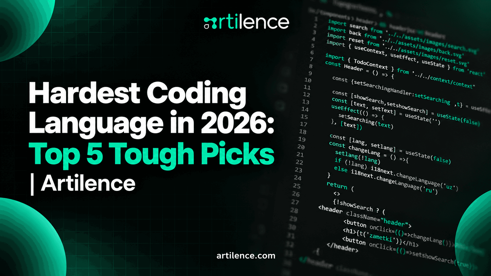 Hardest Coding Language in 2026: Top 5 Tough Picks | Artilence